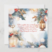 メリークリスマスウォーター色装飾写真 ノートカード (裏面)