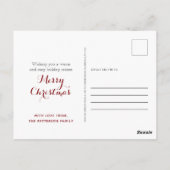 メリークリスマスウォーミングアンドコージーサンタパーソナライズされた ポストカード (裏面)