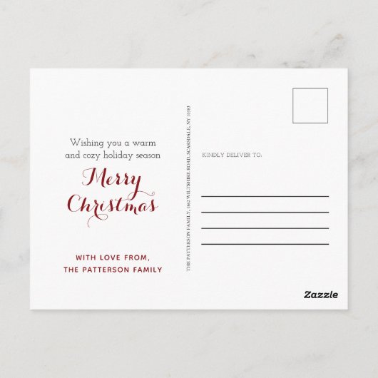 メリークリスマスウォーミングアンドコージーサンタパーソナライズされた ポストカード (裏面)