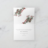 メリークリスマスウォーミングレッドウィンターボタニカルフォトホー シーズンカード (内部)