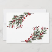 メリークリスマスウォーミングレッドウィンターボタニカルフォトホー シーズンカード (裏面)