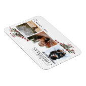 メリークリスマスウォーミングレッドウィンターボタニカルフォトホー マグネット (右側)