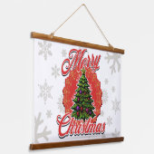 メリークリスマスウォールアート 吊り下げ型タペストリー (傾斜あり)