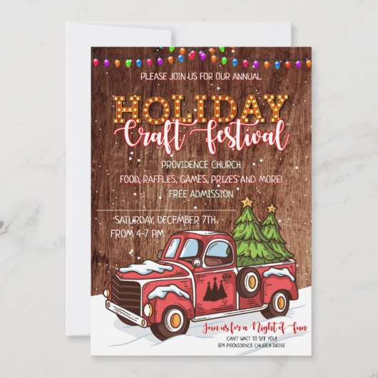 メリークリスマスウッドクラフトフェスティバル招待状 招待状 (正面)