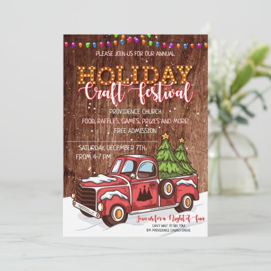 メリークリスマスウッドクラフトフェスティバル招待状 招待状 (スタンド正面)