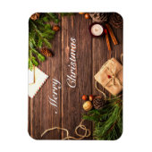 メリークリスマスウッドデザイン マグネット (縦)