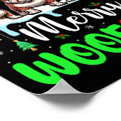 メリークリスマスウーフスリーサンタトナカイ小妖精や小人ブル ポスター (角)