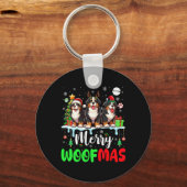 メリークリスマスウーフスリーサンタトナディバーネーゼ キーホルダー (正面)