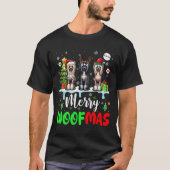メリークリスマスウーフスリーサンタ小妖精や小人クレスト中国の Tシャツ (正面)