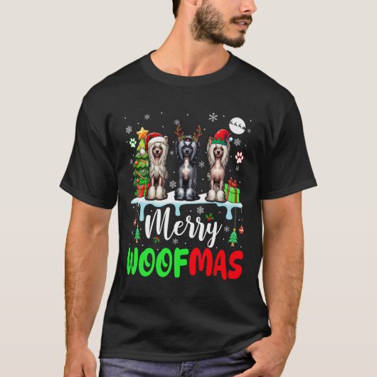 メリークリスマスウーフスリーサンタ小妖精や小人クレスト中国の Tシャツ (正面)