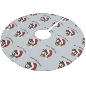 メリークリスマスウ怒ルウ ブラッシュドポリエステルツリースカート (アングル)