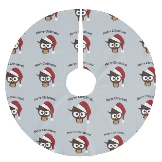 メリークリスマスウ怒ルウ ブラッシュドポリエステルツリースカート (正面)