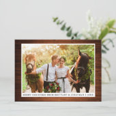 メリークリスマスウ素朴ィードカップルのフォトカード シーズンカード (スタンド正面)