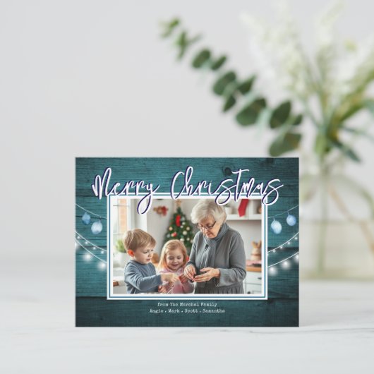 メリークリスマスウ素朴ィードフォト ポストカード (スタンド正面)