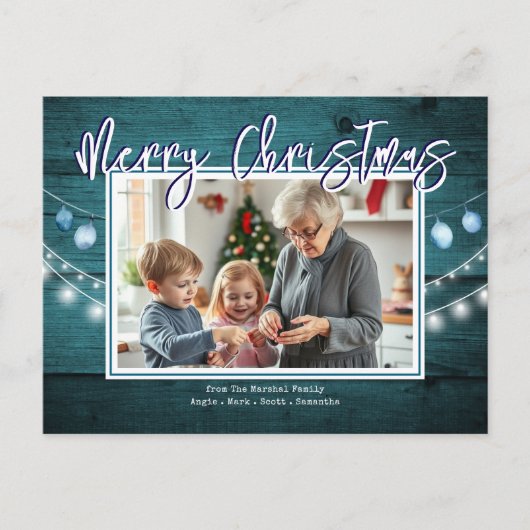 メリークリスマスウ素朴ィードフォト ポストカード (正面)