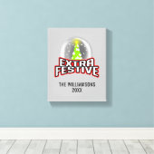 メリークリスマスエキストラフェスティバルファミリーホーム キャンバスプリント (インサイチュ (ウッドフロア))