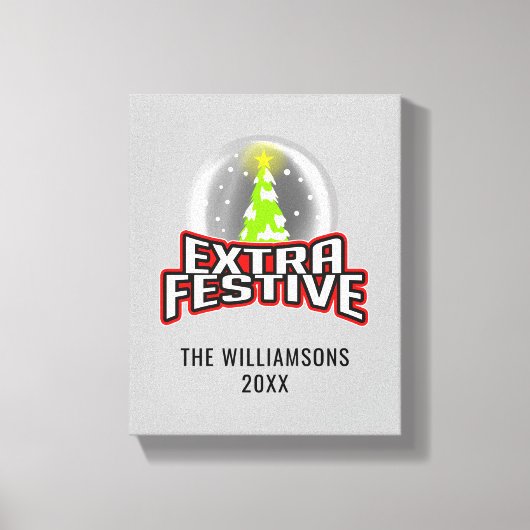 メリークリスマスエキストラフェスティバルファミリーホーム キャンバスプリント (正面)