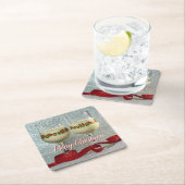 メリークリスマスエグノググラスパブボードコースター スクエアペーパーコースター (インサイチュ)