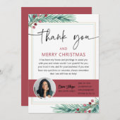 メリークリスマスエステート実在フォトサンキューカード 招待状 (正面/裏面)