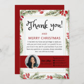 メリークリスマスエステート実在フォトサンキューカード 招待状 (正面/裏面)