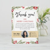 メリークリスマスエステート実在フォトサンキューカード 招待状 (スタンド正面)