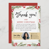 メリークリスマスエステート実在フォトサンキューカード 招待状 (正面/裏面)