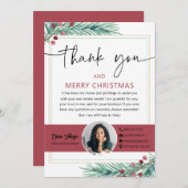 メリークリスマスエステート実在フォトサンキューカード 招待状 (正面/裏面)