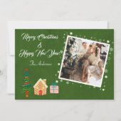 メリークリスマスエバーグリーン家族の写真 シーズンカード (正面)