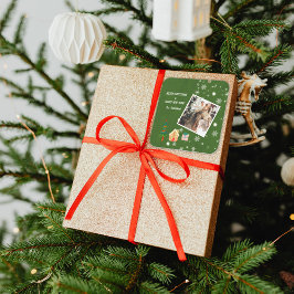 メリークリスマスエバーグリーン家族の写真 スクエアシール