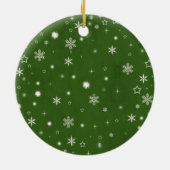 メリークリスマスエバーグリーン家族の写真 セラミックオーナメント (裏面)