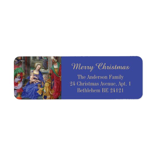 メリークリスマスエピファニーマギ出生ルネッサンス ラベル (正面)