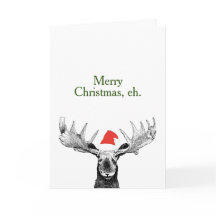 メリークリスマスエフカナディアンムースストッキングキャップ