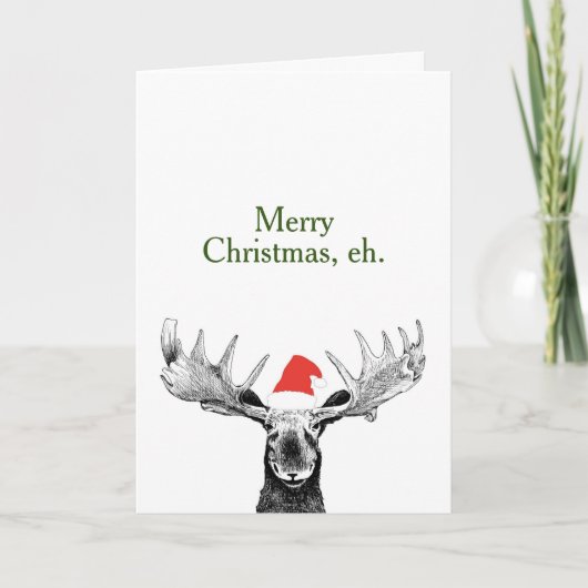 メリークリスマスエフカナディアンムースストッキングキャップ シーズンカード (正面)