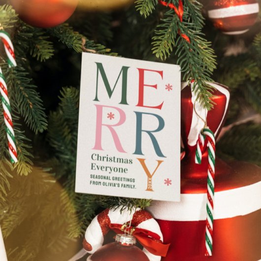 メリークリスマスエベロフェスティバルレトロタイポグラフィ 招待状