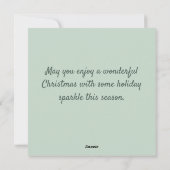 メリークリスマスエベ霜の降りたグリーンブランチ シーズンカード (裏面)