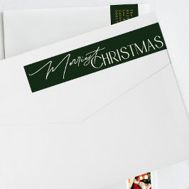 メリークリスマスエメラルドグリーン差出人住所 ラップアラウンドラベル