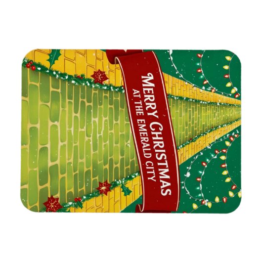 メリークリスマスエメラルドシティホリデイ マグネット (横)