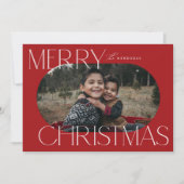 メリークリスマスエリプスオーバルフォトカード シーズンカード (正面)