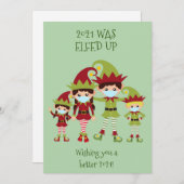 メリークリスマスエルフェイドアップファミリー顔マスク シーズンカード (正面/裏面)