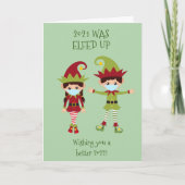 メリークリスマスエルフェッおもしろいドアップ顔マスク2021 シーズンカード (正面)