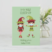 メリークリスマスエルフェッおもしろいドアップ顔マスク2021 シーズンカード (スタンド正面)