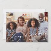 メリークリスマスエレガントのスクリプシンプルト写真 シーズンカード (正面)