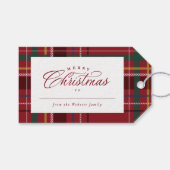 メリークリスマスエレガントのパーソナライズされた休日 ギフトタグ (正面(横))