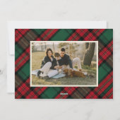 メリークリスマスエレガントのプレイド家族写真 シーズンカード (裏面)