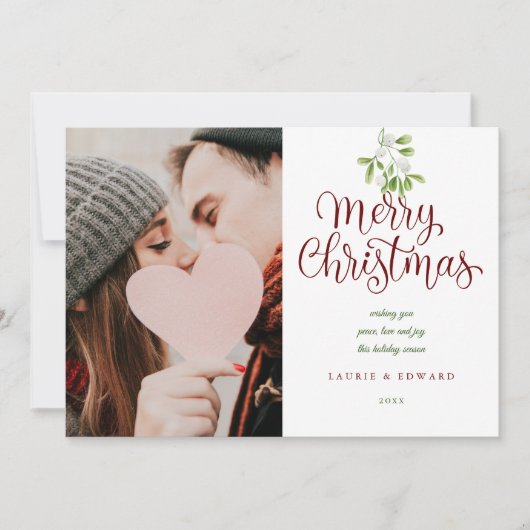 メリークリスマスエレガントのミスタントーのカップルの写真 シーズンカード (正面)