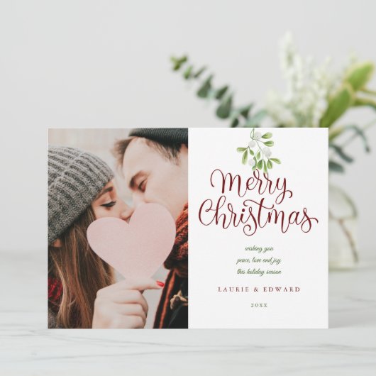 メリークリスマスエレガントのミスタントーのカップルの写真 シーズンカード (スタンド正面)