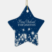 メリークリスマスエレガントの冬の輝くブ王室のルー セラミックオーナメント (右)