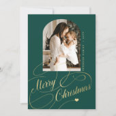 メリークリスマスエレガントの台本の家族写真 シーズンカード (正面)