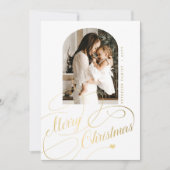 メリークリスマスエレガントの台本の家族写真 シーズンカード (正面)