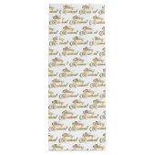 メリークリスマスエレガントの台本の白と金ゴールド ワインギフトバッグ (裏面)